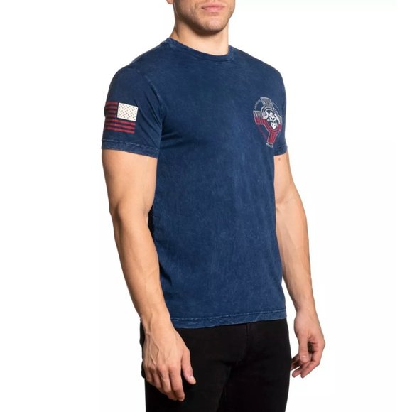 AFFLICTION Men's T-Shirt S/S CK CROSSED TEE Black - Picture 11 of 13